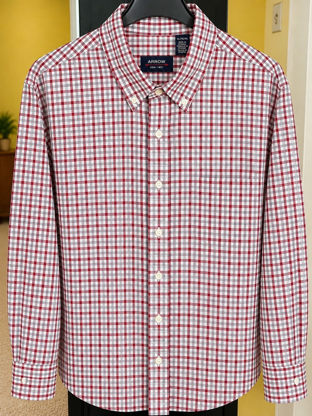 Arrow Red & White Checked Button-Down Shirt